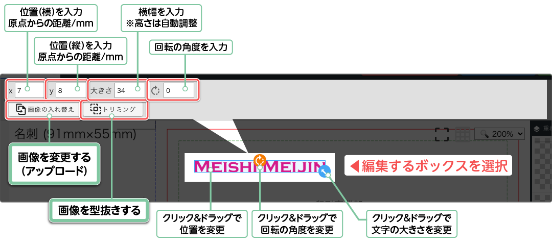 画像の編集